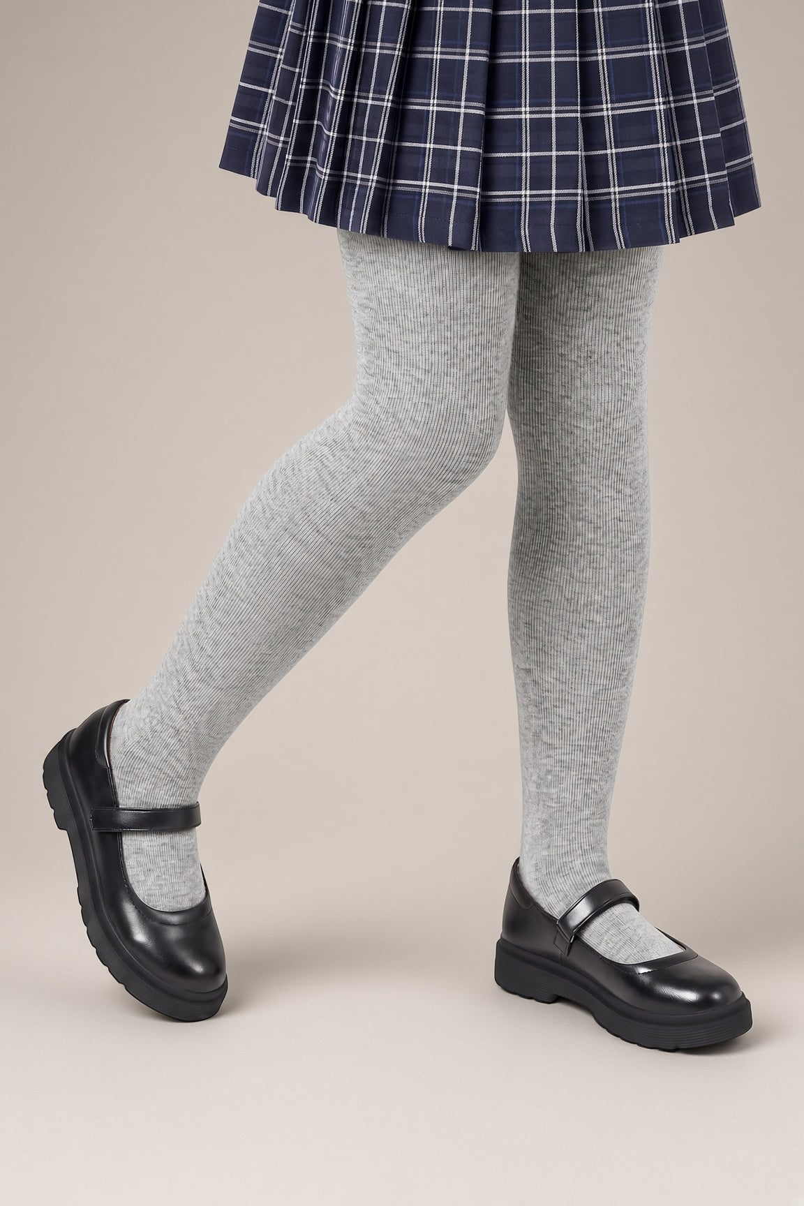 Girls Grey Cotton Tights