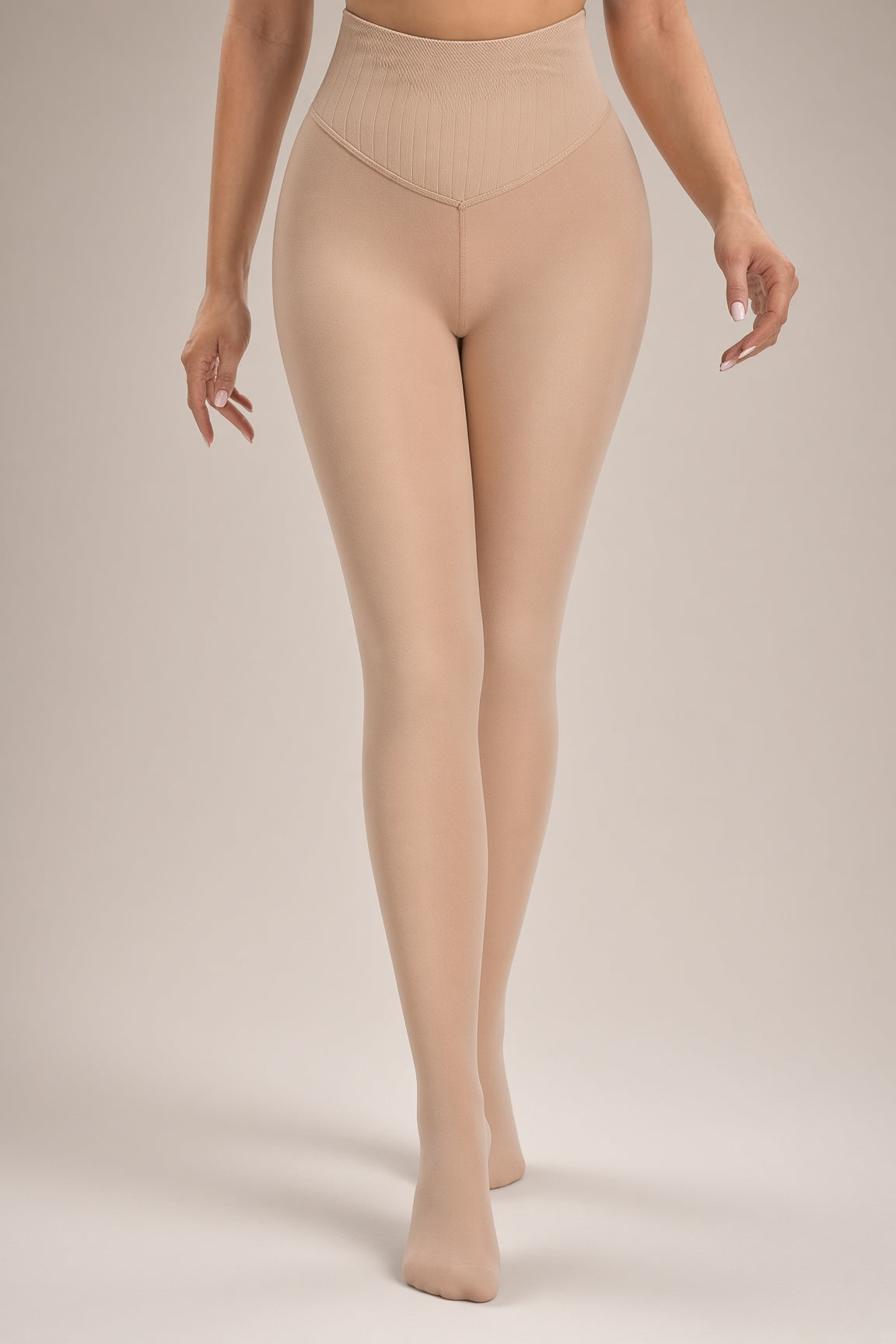 Nude V-Waist Thermal Tights