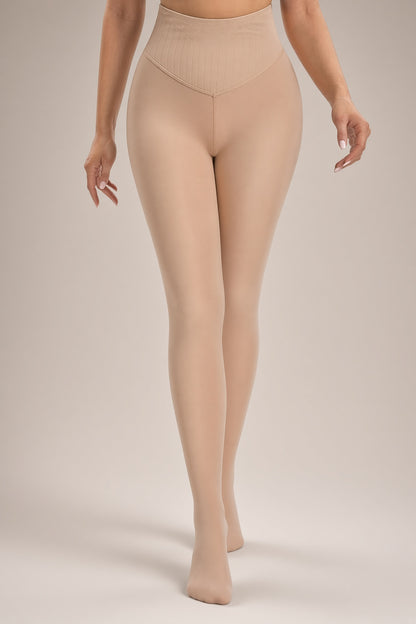 Nude V-Waist Thermal Tights
