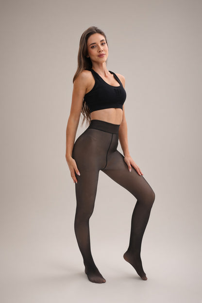 Black Sheer Thermal Tights