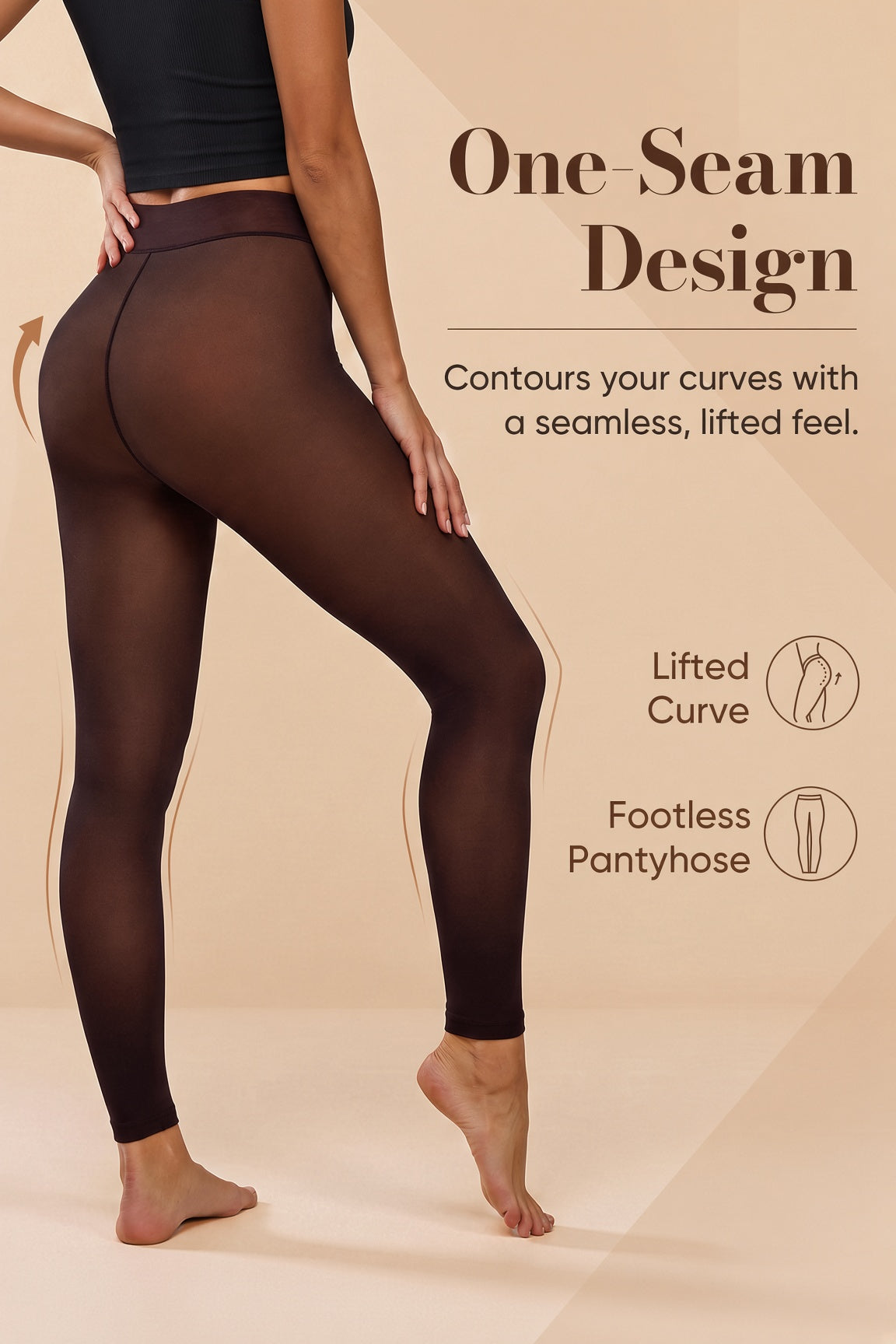 Caramel Thermal Footless Tights