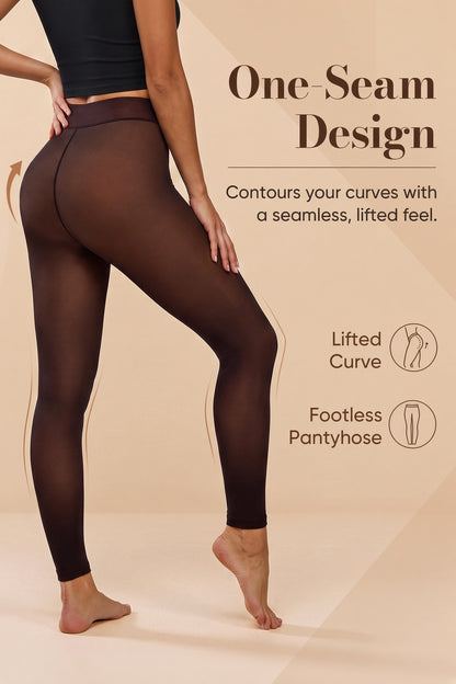 Caramel Thermal Footless Tights