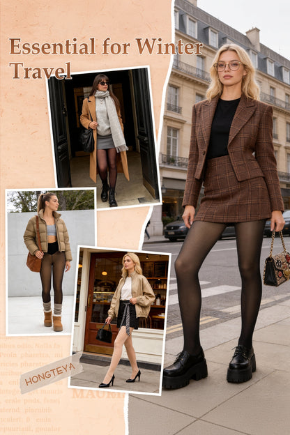 Nude V-Waist Thermal Tights