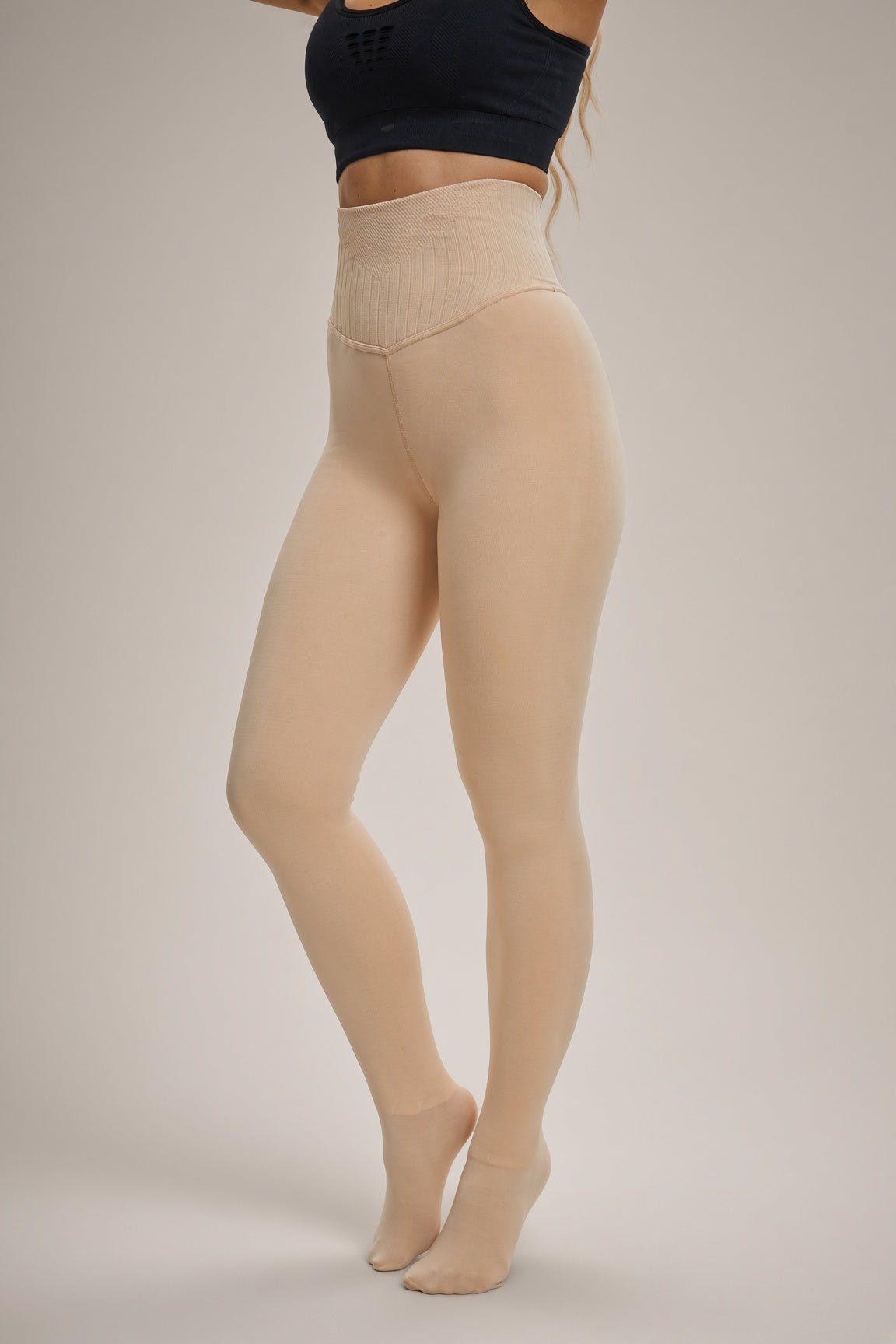 Nude V-Waist Thermal Tights