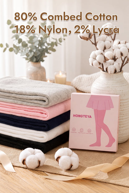 Girls Grey Cotton Tights