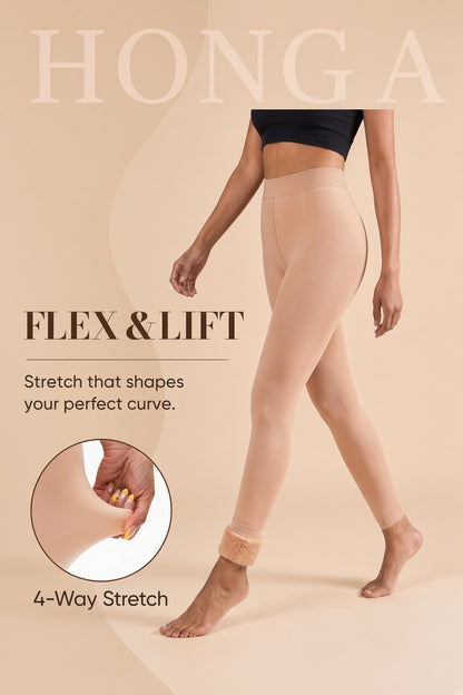 Nude Thermal Footless Tights