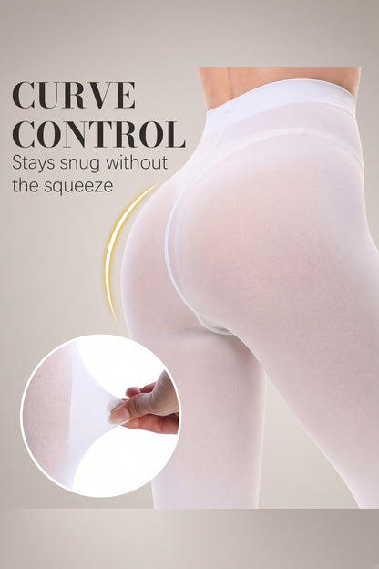 White 80D Opaque Footed Tights