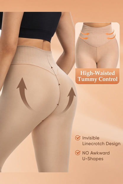 Nude V-Waist Thermal Tights