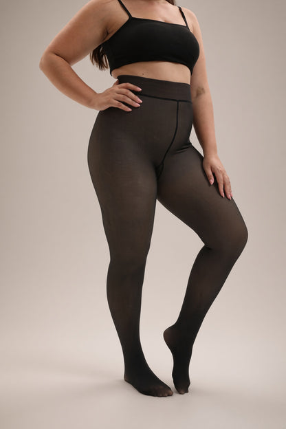 Black Sheer Thermal Tights