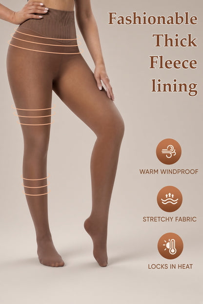 Coffee V-Waist Thermal Tights