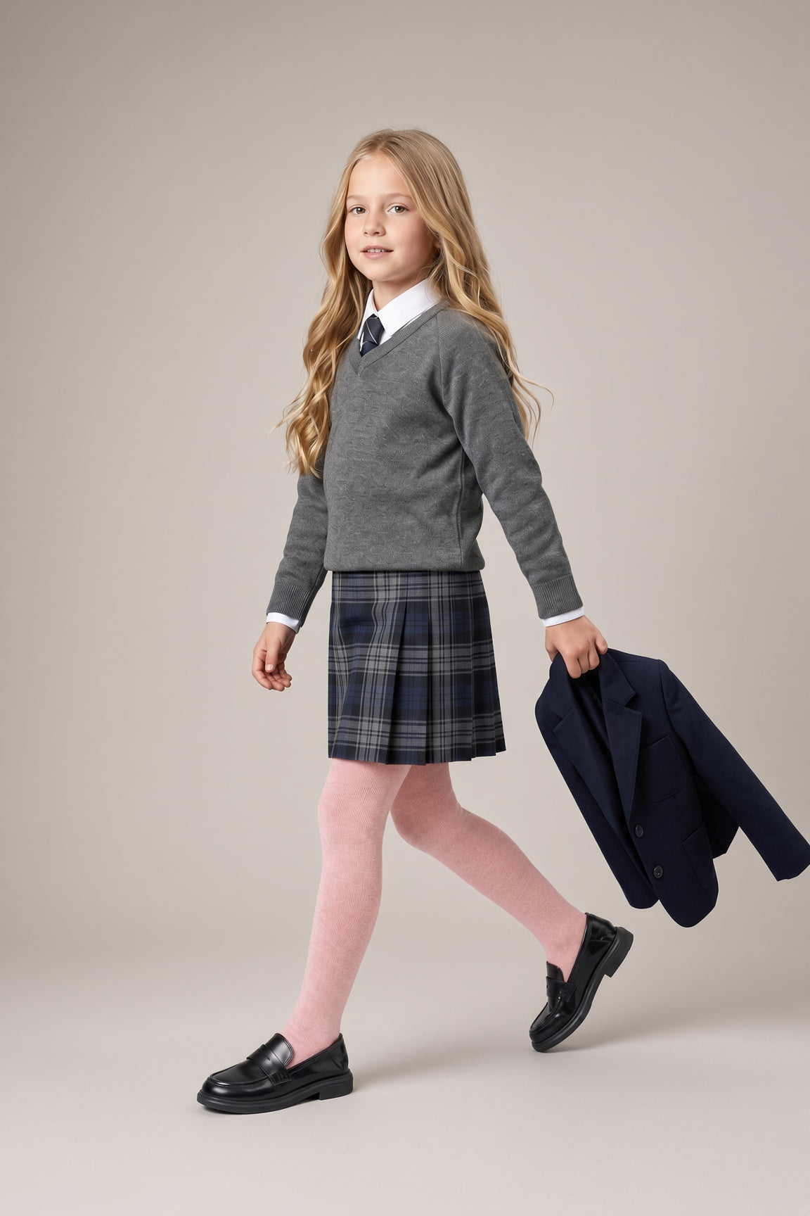 Girls Pink Cotton Tights