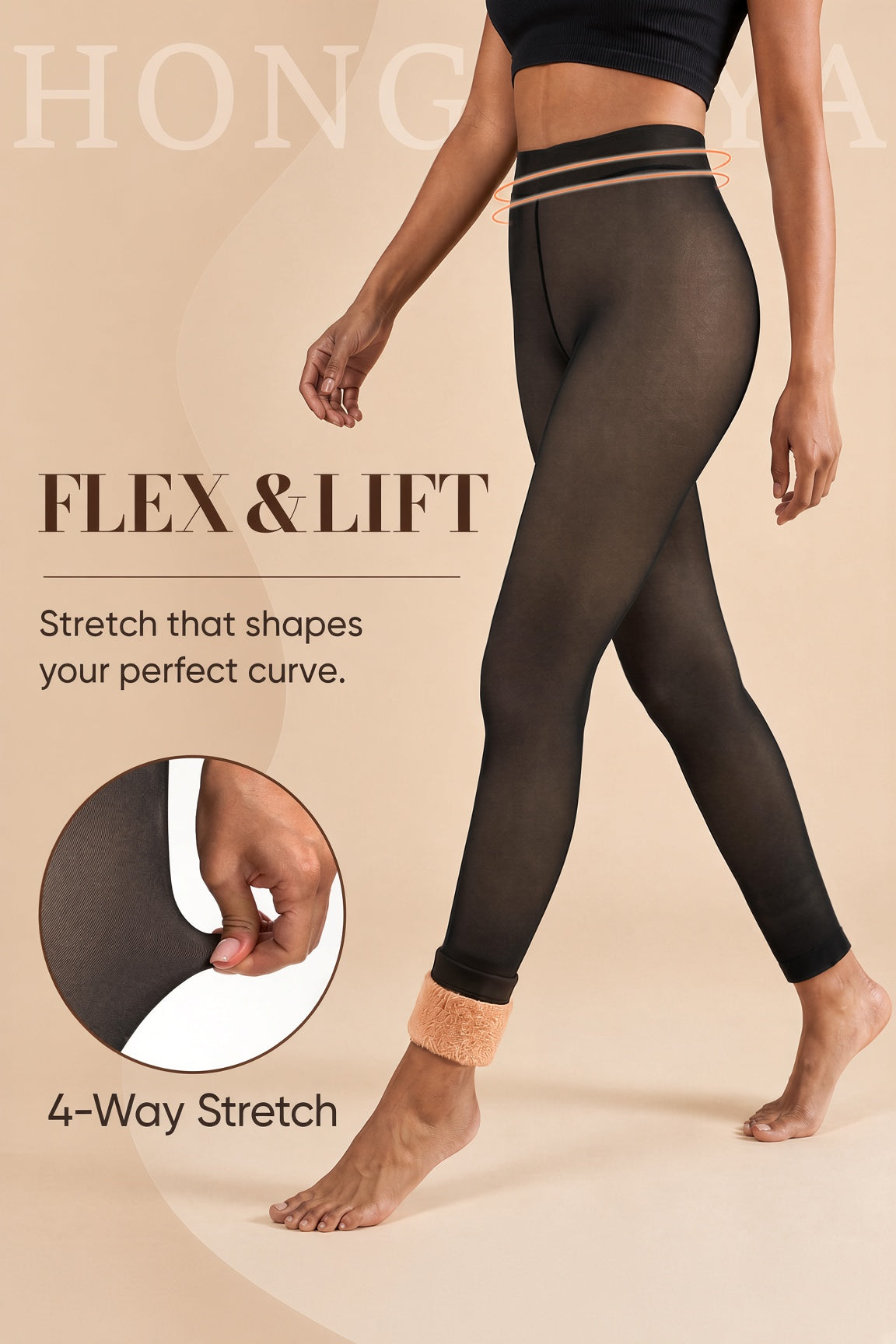Black Thermal Footless Tights