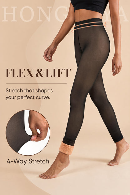 Black Thermal Footless Tights