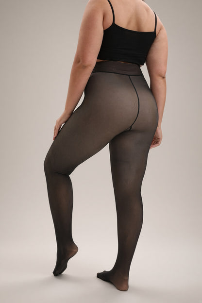 Black Sheer Thermal Tights