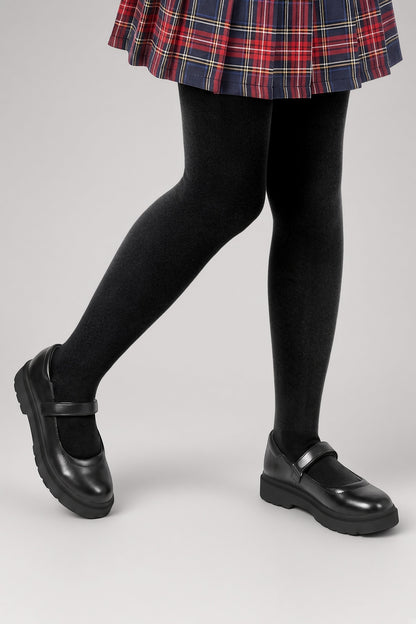 Girls Black Cotton Tights