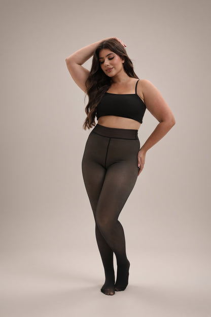 Black Sheer Thermal Tights
