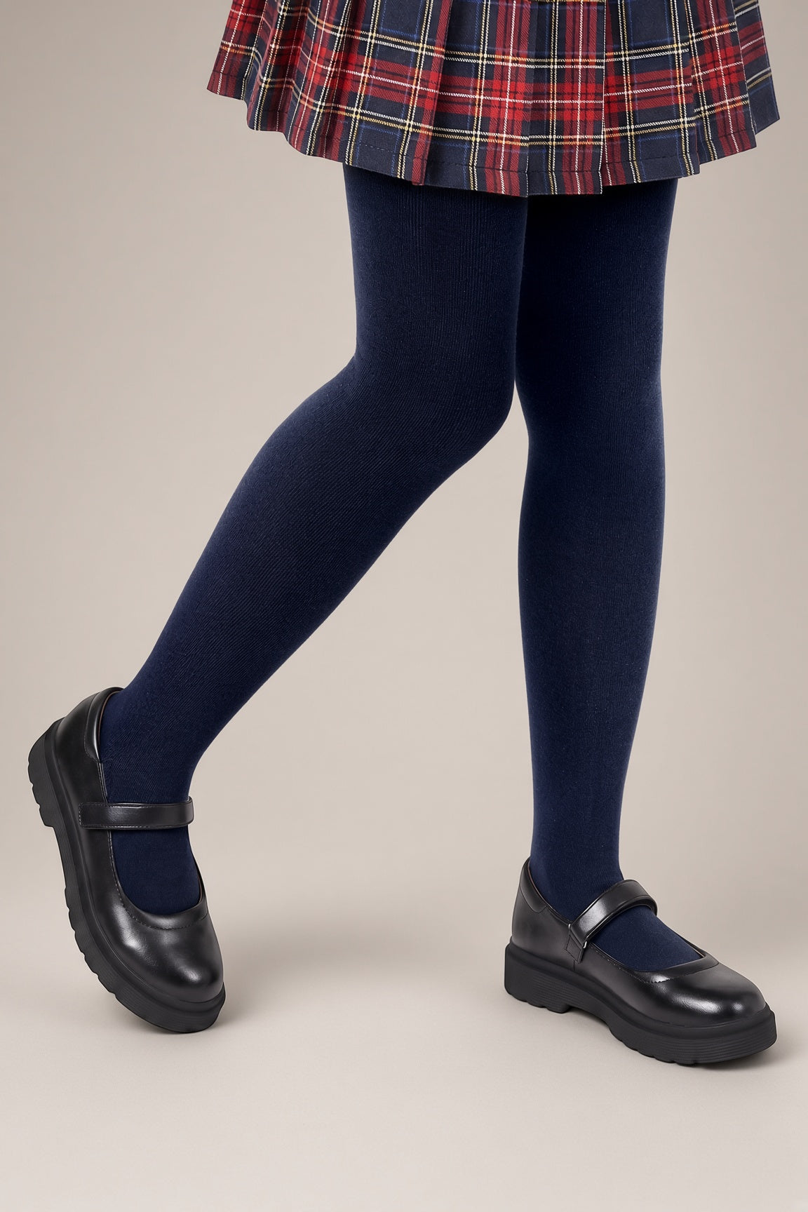Girls Navy Blue Cotton Tights