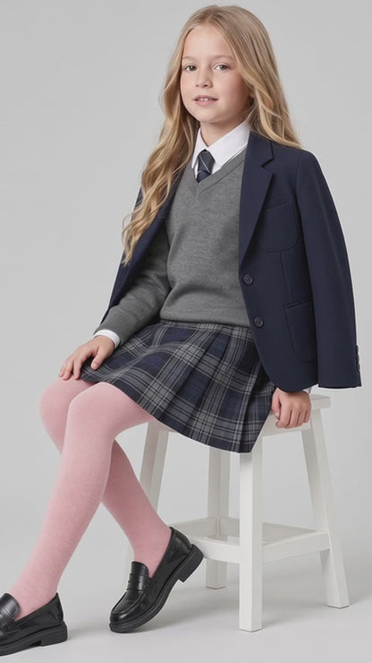 Girls Pink Cotton Tights